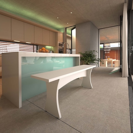 Manhattan Comfort Coney Dining Bench - Set of 2 in White 184GMC1